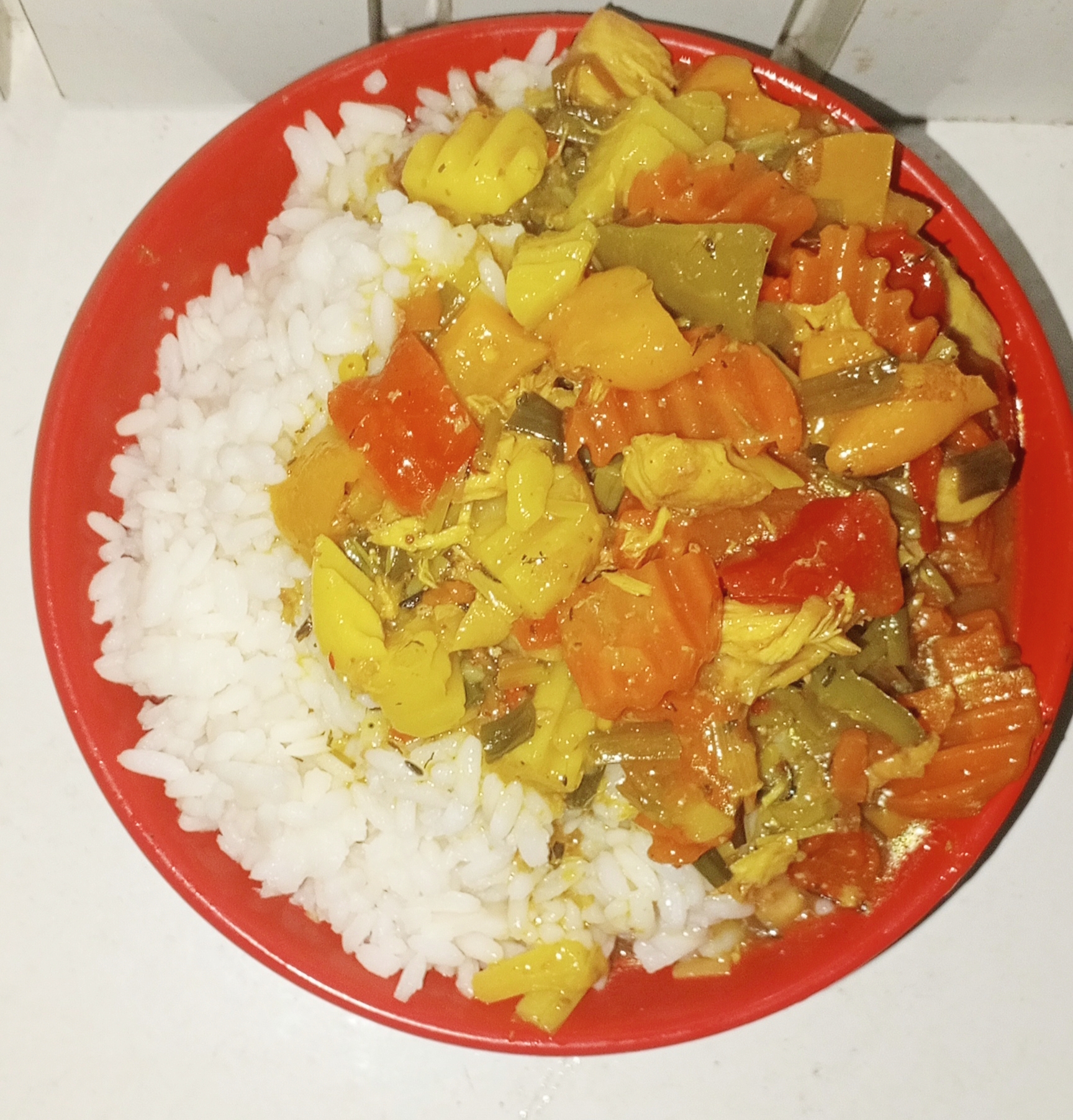 Easy Nigerian Chicken Sauce for Rice (With Colorful Vegetables)